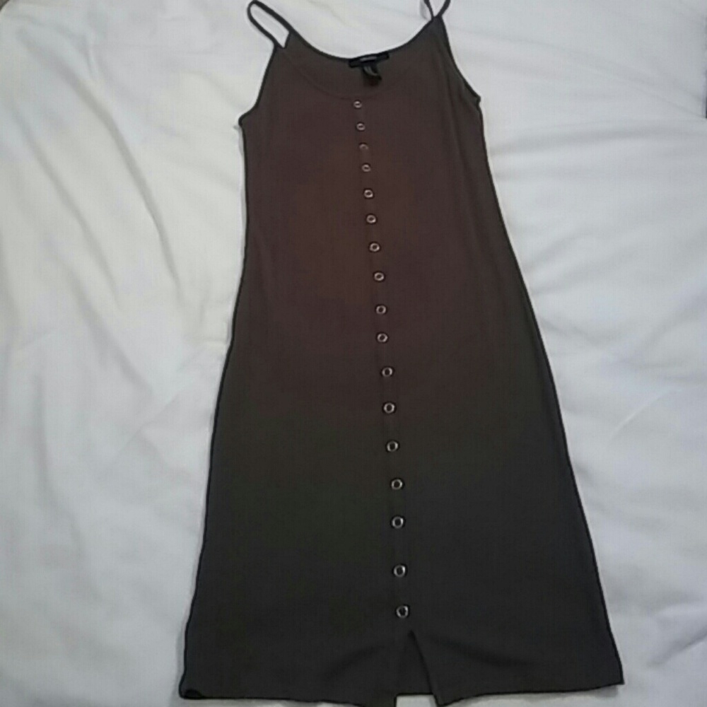 Button down ribbed dress